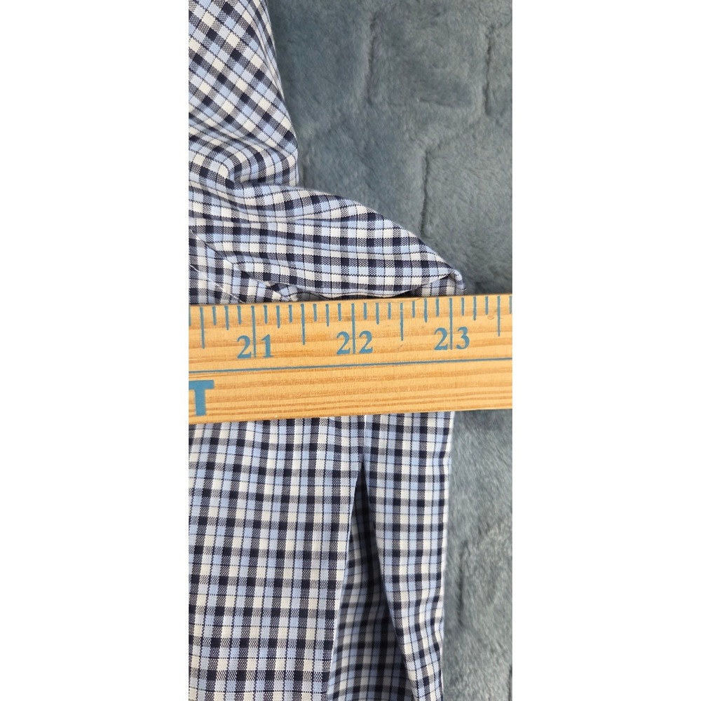 Michael Michael Kors Mens Tailored Fit Button Down Shirt Blue Micro Check L - Picture 6 of 7